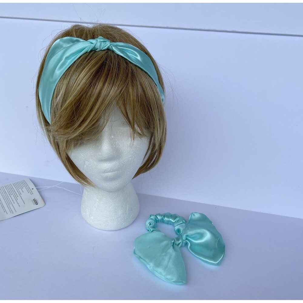 New Bow Headband Hair Ponytail Set Aqua Blue Satin Women’s & Girl - Picture 16 of 16